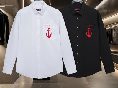 GG high-quality men's business formal shirt, long sleeve, shirt, wholesale, reta