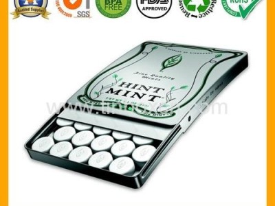 Slide candy tin box sliding gum mint tin can