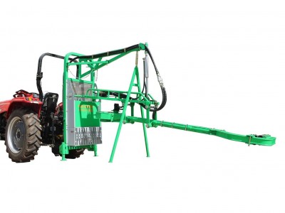 Pecan tree harvesting shaker with tractor mounted