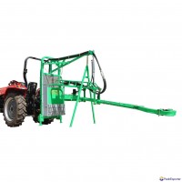Pecan tree harvesting shaker with tractor mounted