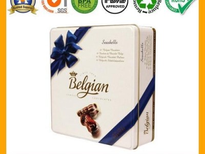 Square chocolate tin box food tin container metal tin can