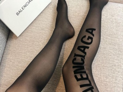 Tights with Small Flocked Letters - Women's Fashion Hosiery