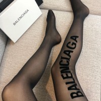 Tights with Small Flocked Letters - Women's Fashion Hosiery