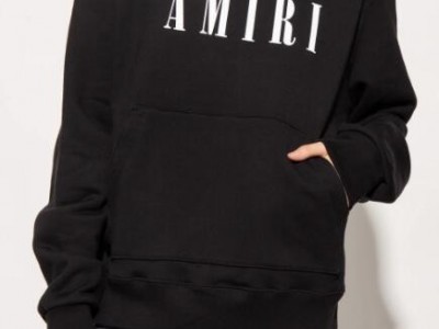 Amiri Logo Printed Long-Sleeved Hoodie Cheap Cotton Hood