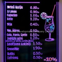 Smart LED Writing board with 7 colors changing automatically LED menu sign