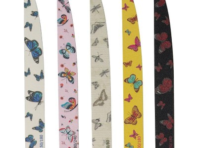 Butterfly Printing Nail File Wooden Knife Shape Nail Files