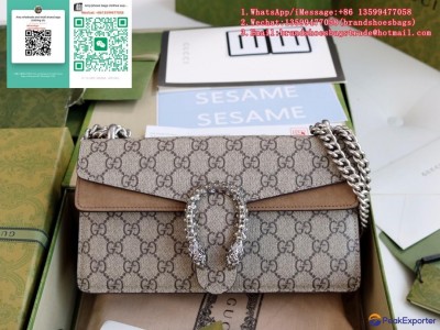 Dionysus bag in GG         Dionysus shoulder bag in black leather GG Supre