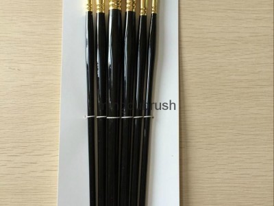 Gold Imitation Copper Filbert Synthetic Brush with Wooden Handle (F110)