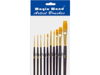 Synthetic Artist Brush Set with Black Wooden Handle (MD-J)