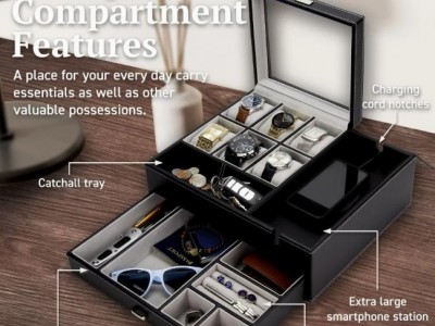 New Design Man Style Watch Box Luxury Leather Jewelry Box