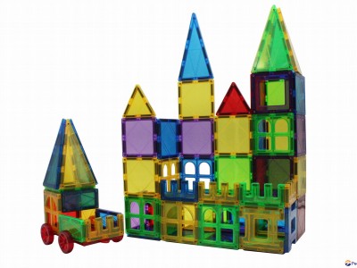 100 piece Magnetic Tiles for Kids Construction Magnet Toys