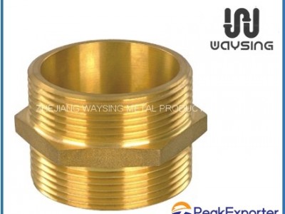 Brass Hex Nipple Double Male