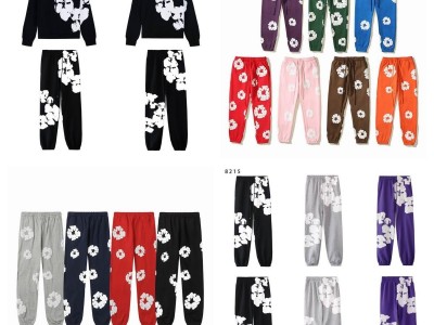 Denim Tears long pants      ants print bathing bape pants casual suits hoodies