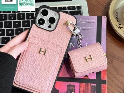 iPhone 7-17Pro Max phone case with card H logo leather phone casefor ipho