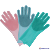 Cheap Custom Multi-function Silicone Dishwashing Gloves For Kitchen