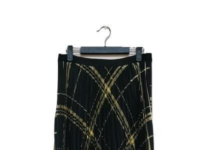 LADIES PLEATED LUREX ABSTRACT PRINTED SKIRT
