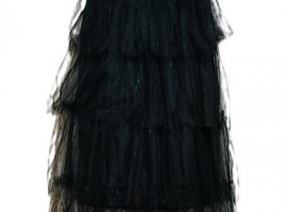 LADIES MULTI RUFFLE MESH KNIT SKIRT