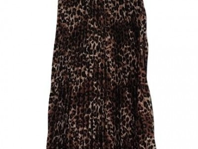 LADIES ANIMAL PRINT PLEATED SKIRT
