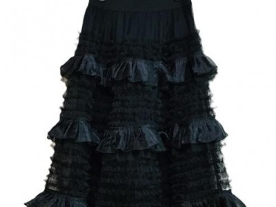 LADIES TRIPLE RUFFLE KNIT SKIRT