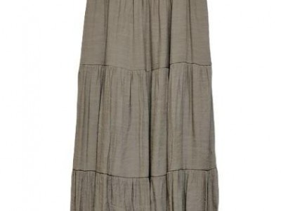 LADIES LINEN LOOK TIRED SMOCK WAIST SKIRT