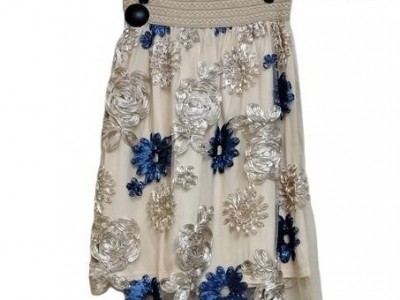 LADIES SHORT EMBRODARY SOUTACHE SKIRT