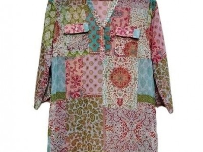 LADIES POLYCREPE LUREX TUNIC