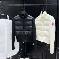 Hybridge Wide Quilt Knit Jacket Women down coats