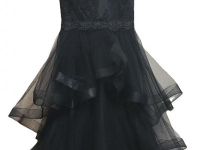 LADIES CASCADE RUFFLE MESH KNIT DRESS