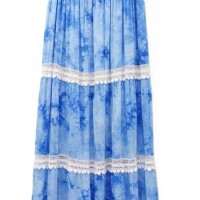 LADIES RAYON TIE DYE LACE SKIRT