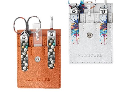 5pc Printing Manicure Set Glass Nail File Nail Tool Grooming Sets Travel Kit