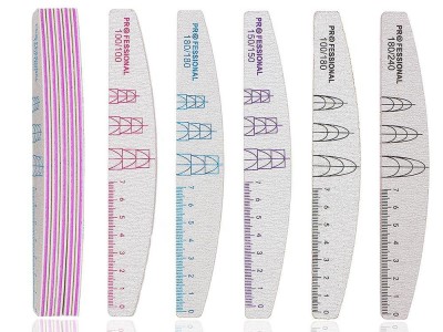 Nail File Professional Double Sided Nail Files with Shape Guides and Ruler Manic