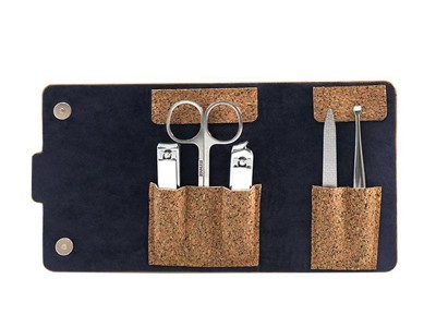 Quality Manicue Set Stainless Steel Trimming Set  W/Wood Texture Pouch