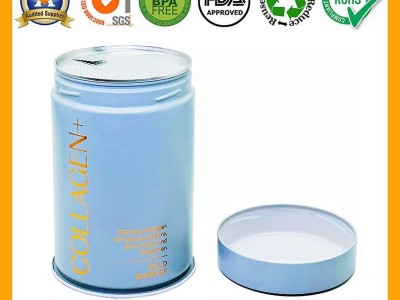Food Sports Supplementary Protein Collagen Powder Airtight Tin Can with Seal Lid