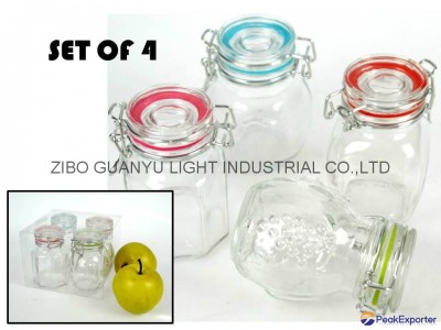 mini  glass jar with clip top 100ml