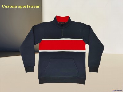 Wholesales custom fleece pullover tops school uniforms 1/4 zips jumper jerseys