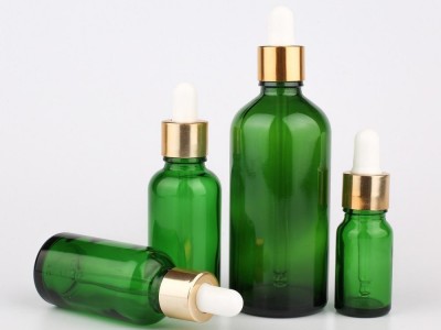 Green glass dropper frangrance bottles essential oil bottles 10ml 30ml 100ml